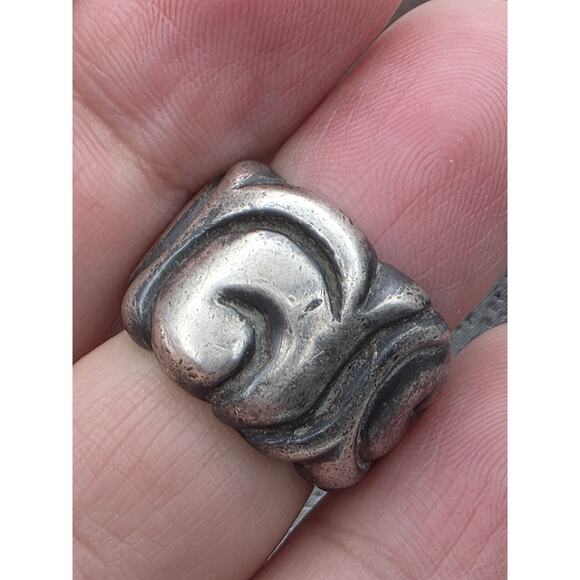 VINTAGE MODERNIST STERLING SILVER 925 ZINA BAND HEAVY RING SIZE 7 - Picture 1 of 15